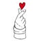 Finger love symbol doodle hand drawn icon