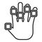 Finger palm scanning icon outline vector. Verification code