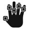 Finger palm scanning icon simple vector. Verification code