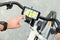 Finger Pointing At Smart Phone Showing GPS Navigation