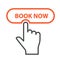 Finger press Book Now button - booking and reservation icon