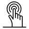 Finger presses a button icon, outline style