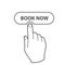 Finger pressing button Book Now -  reservation icon