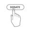 Finger pressing button Donate - charity, fundraising and crowdfunding