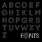 Finger print bold alphabet best font vector