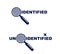 Finger print with magnifying glass vector simple logo or icon, incognito man concept, unidentified person, people search,