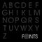 Finger print regular alphabet best font vector