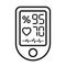 Finger pulse oximeter line icon