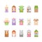 Finger puppets fairy tales characters for paper cut kids activities. Home theatre with cartoon toys.