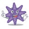 Finger purple starfish the cartoon above sand