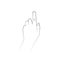 Finger pushing a button. Linear vector illustration