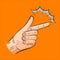 Finger snapping gesture vector icon. Hand snap fingers like easy concept