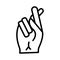 Finger Spelling the Alphabet in American Sign Language ASL. The Letter R- vector
