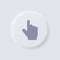 Finger touch gesture icon, White Neumorphism soft UI Design.