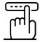 Finger touching button icon, outline style