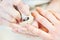 Fingernail care. manicure nail polish beauty procedure
