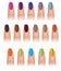 Fingernail coloured set. Funky Nail polish collect