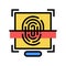 fingerprint access color icon vector illustration sign