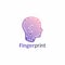 Fingerprint artificial intelligence head logo