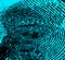 Fingerprint background. Fingerprint with ultraviolet lamp