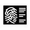 fingerprint crime glyph icon vector illustration