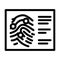 fingerprint crime line icon vector illustration