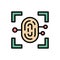 Fingerprint cyber attack icon. Simple color with outline vector elements of hacks icons for ui and ux, website or mobile