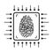 Fingerprint data protection vector illustration. Scan biometric data, security hardware lock