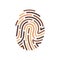 Fingerprint. Different skin tones. Concept of racial equality and anti-racism. Multicultural society vector logo