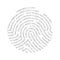 Fingerprint digital identification. Circle unique fingerprint icon design for app isolated on white background. Vector