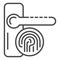 Fingerprint door lock icon, outline style