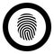 Fingerprint icon black color in circle round