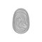 Fingerprint icon, black monochrome style