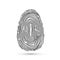 Fingerprint icon isolated on write. Security access authorization system. Biometric technology for person identity. Identification