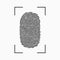 Fingerprint icon. Print of finger with frame isolated on white background.