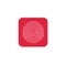 Fingerprint icon vector, round shaped finger print on red button