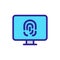 Fingerprint icon vector scan. Isolated contour symbol illustration