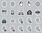 Fingerprint Icons Black & White Sticker Set Big