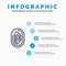 Fingerprint, Identity, Recognition, Scan, Scanner, Scanning Line icon with 5 steps presentation infographics Background