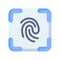 Fingerprint indentification security scan single isolated icon with flat style