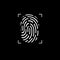 Fingerprint isolated on black background vector illustration