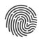 Fingerprint line art icon, crime and privacy security