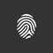 Fingerprint logo. vector icon on black background