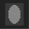 Fingerprint , modern vector. Flat circular lines form, centric circle, person ID. Vector illustration.