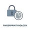 Fingerprint Padlock flat icon. Colored sign from futurictic technology collection. Creative Fingerprint Padlock icon