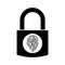 Fingerprint padlock icon. Scan fingerprint icon. Security concept icon