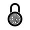 Fingerprint padlock icon. Scan fingerprint icon. Security concept icon