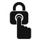Fingerprint padlock icon simple vector. Secure robbery