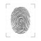 Fingerprint - personal id scanning. Biometric technology. Vector illustration