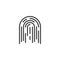 Fingerprint protection line icon